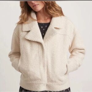 Marine Layer Quebec Sherpa Jacket in Antique White Size